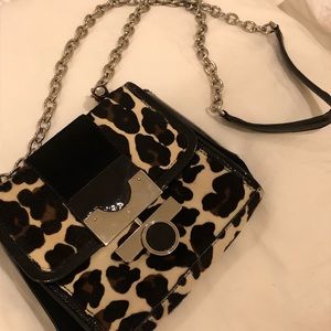 DVF Suede, Patent Leather and Calf Hair Purse